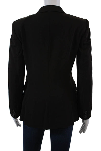 Piazza Sempione Womens Long Sleeve Buttoned Collared Blazer Brown Size 8