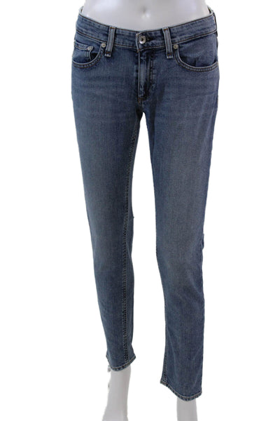 Rag & Bone Womens Cotton Low-Rise Medium Wash Skinny Denim Jeans Blue Size 24