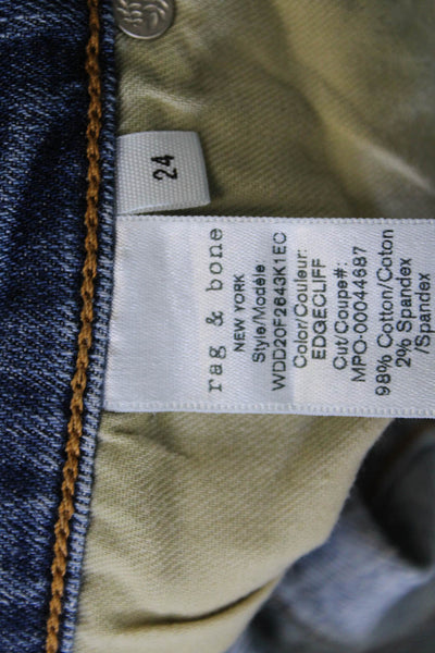 Rag & Bone Womens Cotton Low-Rise Medium Wash Skinny Denim Jeans Blue Size 24