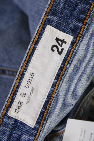 Rag & Bone Womens Cotton Low-Rise Medium Wash Skinny Denim Jeans Blue Size 24