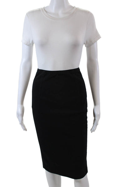 Rag & Bone Womens Cotton Zippered Knee Length Pencil Skirt Black Size 0