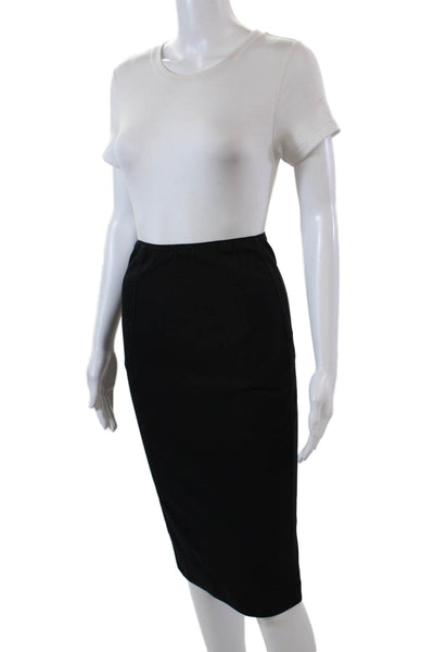 Rag & Bone Womens Cotton Zippered Knee Length Pencil Skirt Black Size 0