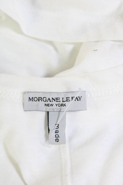 Morgane Le Fay Womens Short Sleeve Cold Shoulder Top White Size S