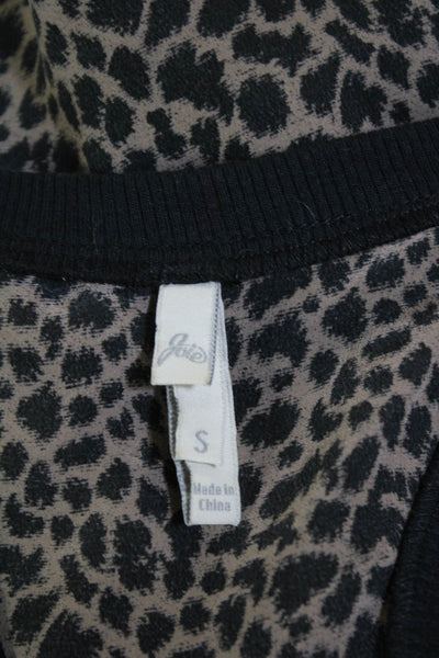 Joie Womens Silk Scoop Neck Sleeveless Animal Print Tank Top Brown Size S