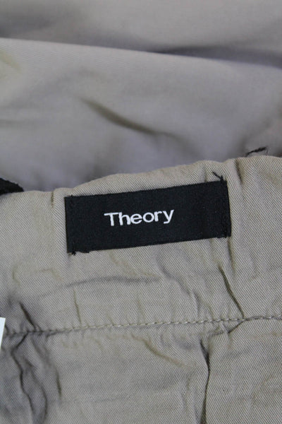 Theory Mens Cotton Flat Front Straight Leg Chino Pants Beige Size 36