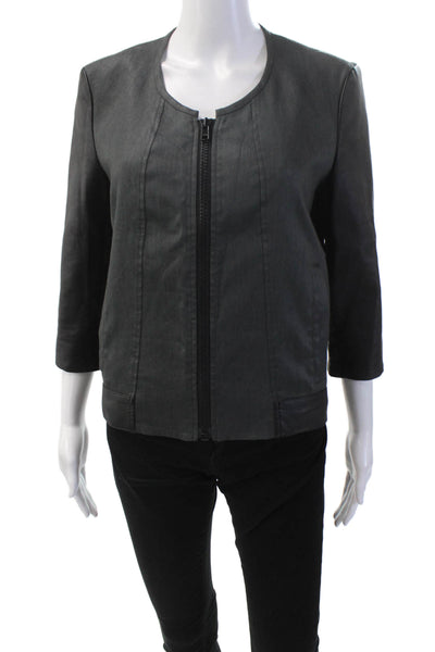 Helmut Lang Womens Leather Full Zipper Light Weight Jacket Black Size Medium