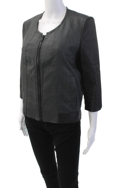 Helmut Lang Womens Leather Full Zipper Light Weight Jacket Black Size Medium
