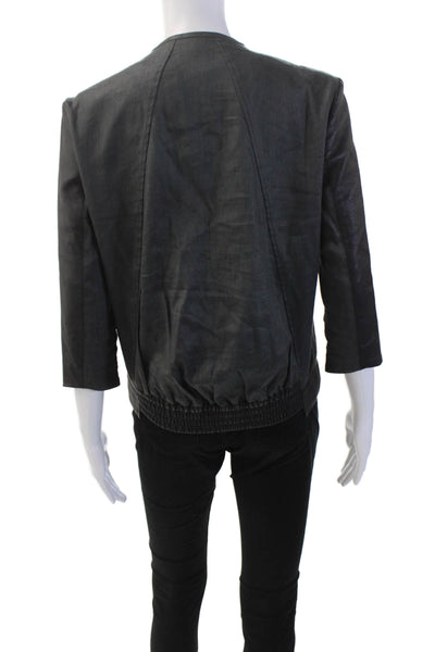 Helmut Lang Womens Leather Full Zipper Light Weight Jacket Black Size Medium