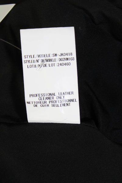Helmut Lang Womens Leather Full Zipper Light Weight Jacket Black Size Medium