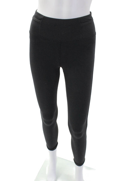 Lululemon Womens Mid Rise Stretch Knit Athletic Ankle Leggings Jet Black Size 2
