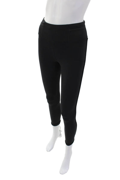 Lululemon Womens Mid Rise Stretch Knit Athletic Ankle Leggings Jet Black Size 2