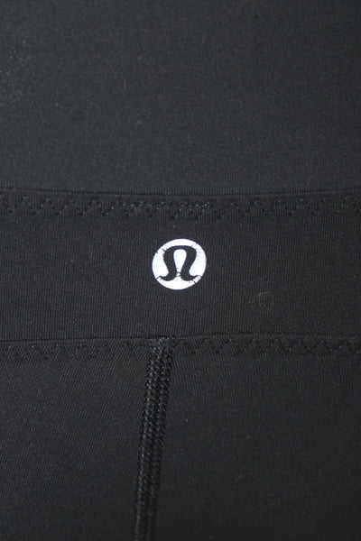 Lululemon Womens Mid Rise Stretch Knit Athletic Ankle Leggings Jet Black Size 2