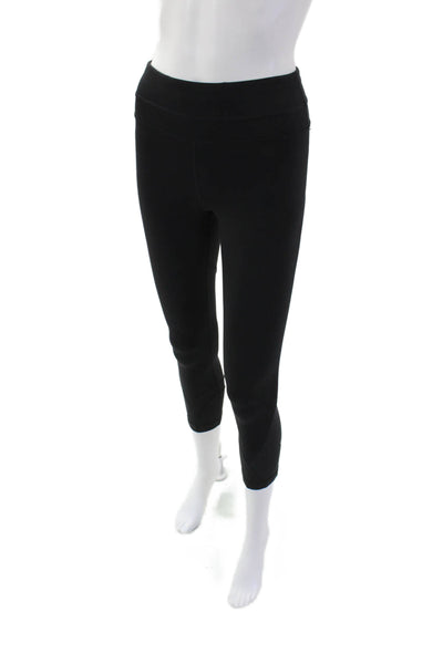 Lululemon Womens Mid Rise Mesh Trim Stretch Knit Cropped Leggings Black Size 2