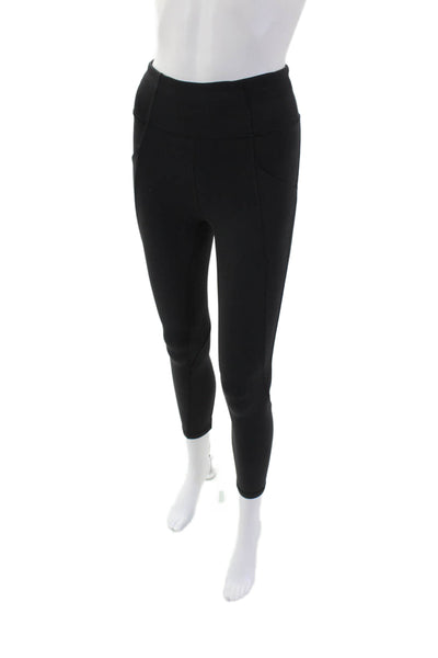 Lululemon Womens High Rise Stretch Knit Athletic Ankle Leggings Jet Black Size 2