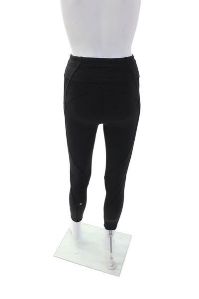 Lululemon Womens High Rise Stretch Knit Athletic Ankle Leggings Jet Black Size 2