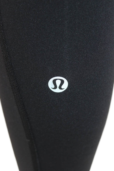Lululemon Womens High Rise Stretch Knit Athletic Ankle Leggings Jet Black Size 2