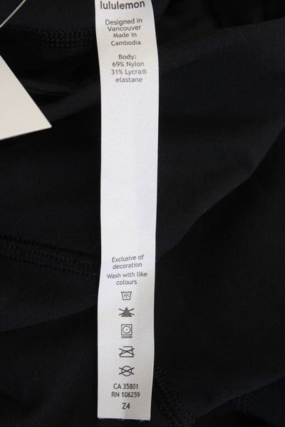 Lululemon Womens High Rise Stretch Knit Athletic Ankle Leggings Jet Black Size 2