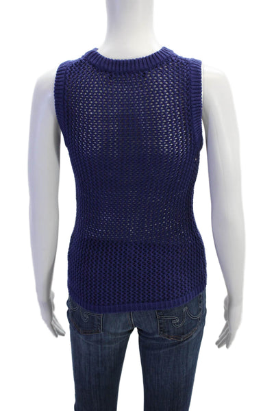 Toccin Womens Woven Sleeveless Pullover Shell Sweater Blue Size Extra Small