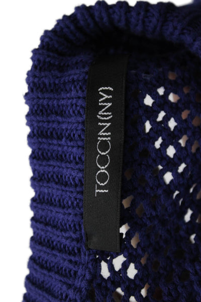 Toccin Womens Woven Sleeveless Pullover Shell Sweater Blue Size Extra Small