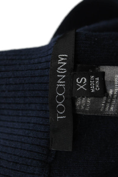 Toccin Womens Pull On High Rise Pants Navy Blue Cotton Size Extra Small