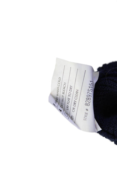 Repeat Womens Cotton Knit Long Short Sleeve Scoop Neck Casual Sweater Blue Size