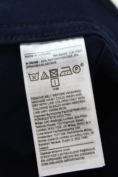 Banana Republic Womens Cotton Lined Straight Leg Casual Pants Navy Size 14