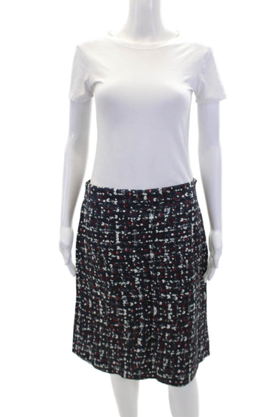 CH Carolina Herrera Womens Cotton Zippered Spotted A-Line Skirt Gray Size 8