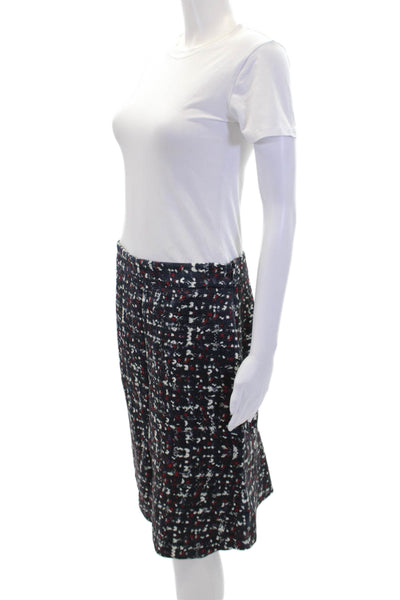 CH Carolina Herrera Womens Cotton Zippered Spotted A-Line Skirt Gray Size 8