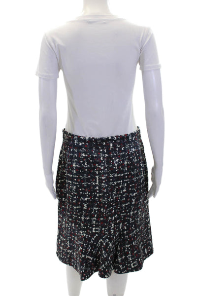 CH Carolina Herrera Womens Cotton Zippered Spotted A-Line Skirt Gray Size 8