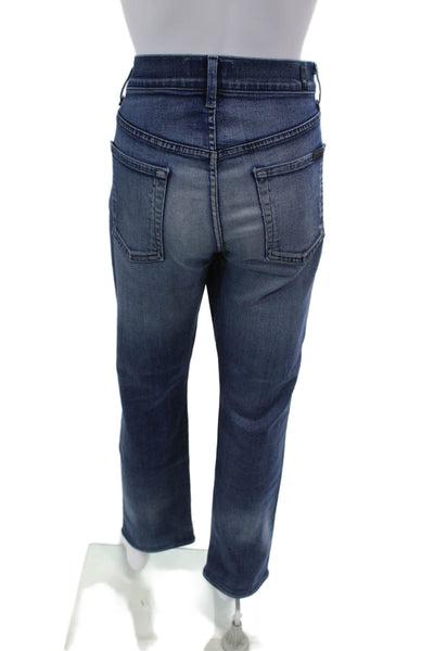 7 For All Mankind Women's Midrise Medium Wash Straight Leg Jeans Pants Size 30
