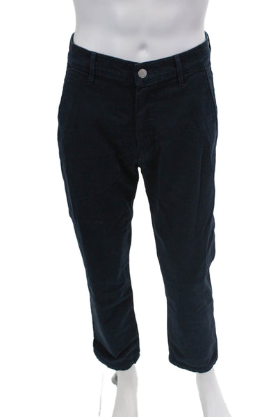 7 For All Mankind Mens Button Closure Straight Leg Chino Pants Navy Blue Size 31