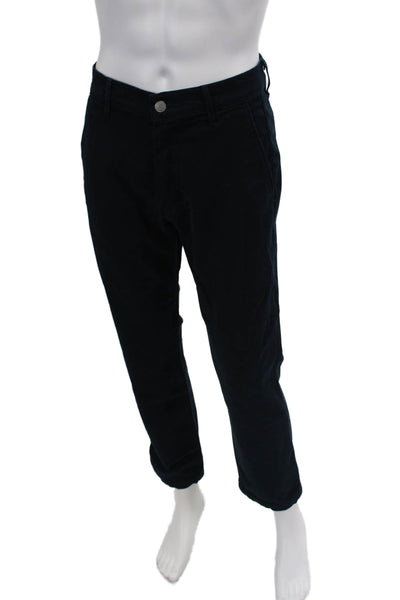 7 For All Mankind Mens Button Closure Straight Leg Chino Pants Navy Blue Size 31