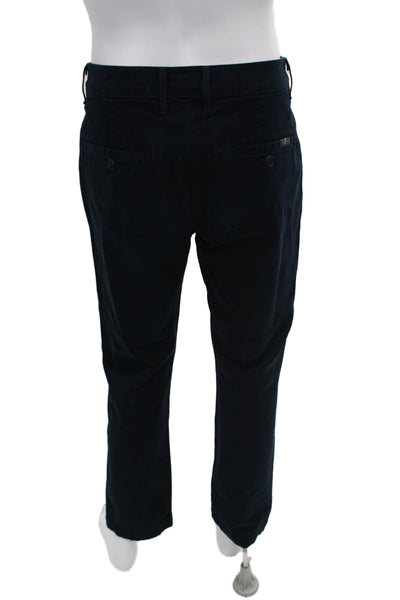 7 For All Mankind Mens Button Closure Straight Leg Chino Pants Navy Blue Size 31