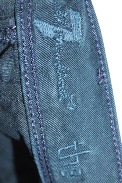7 For All Mankind Mens Button Closure Straight Leg Chino Pants Navy Blue Size 31