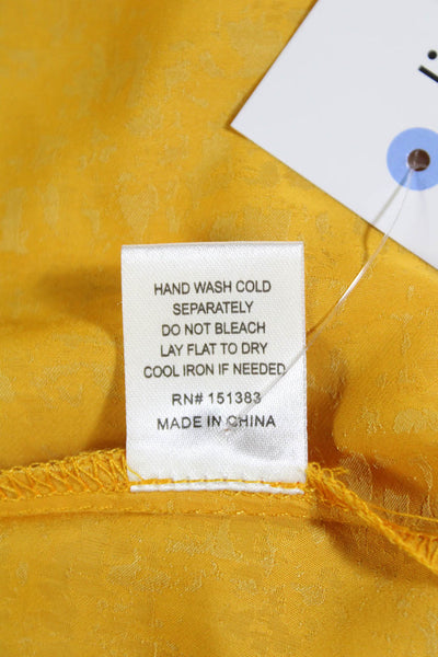 Current Air Women's Sleeveless Ruffle Tassel Workwear Blouse Yellow Size XS