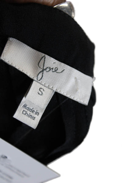 Joie Womens Silk Long Sleeve V-neck Button Sleek Blouse Black Size S