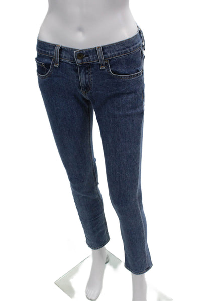 Rag & Bone Jean Womens Tomboy Mid Rise Medium Wash Skinny Jeans Blue Size 25