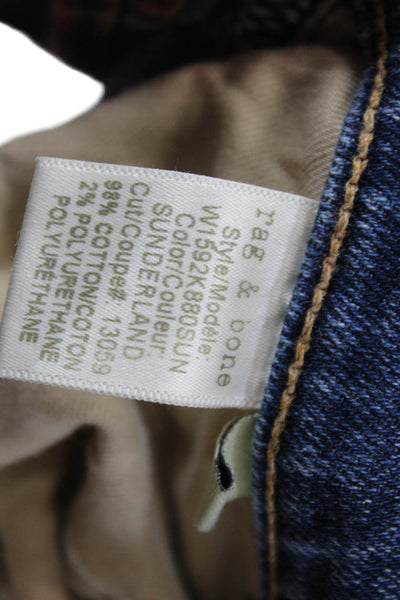 Rag & Bone Jean Womens Tomboy Mid Rise Medium Wash Skinny Jeans Blue Size 25
