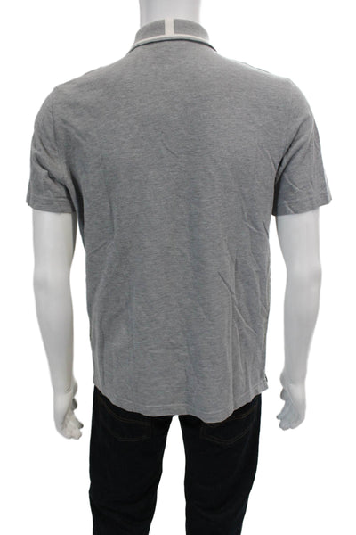 Ted Baker Mens Cotton Short Sleeve V-neck Casual Polo T-shirt Gray Size 03