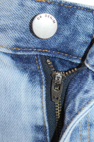 Dr. Denim Womens Zipper Fly Mid Rise Fringe Denim Shorts Blue Size 24