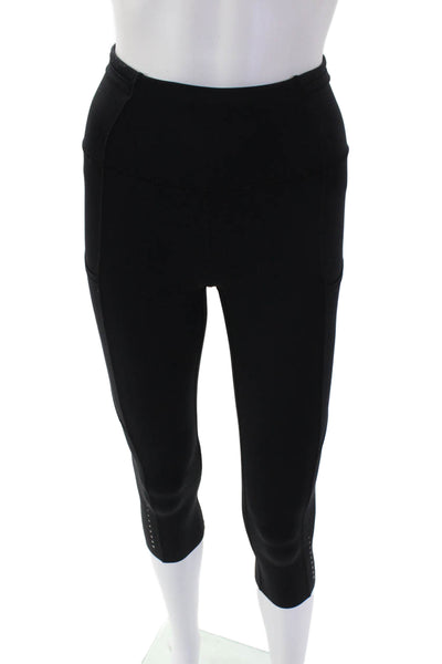 Lululemon Womens High Rise Stretch Knit Athletic Capri Leggings Jet Black Size 2