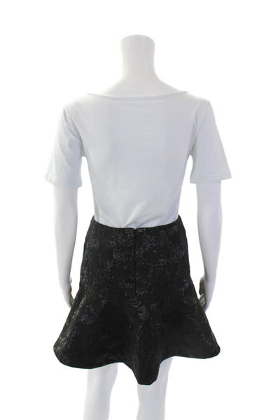 Stockholm Atelier & Other Stories Womens Metallic A Line Skirt Black Size 4