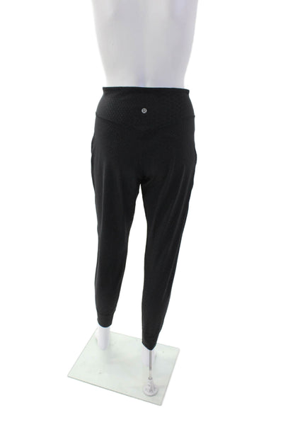 Lululemon Womens Activewear Geometric Print Ankle Leggings Black Size 6
