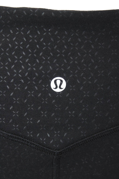 Lululemon Womens Activewear Geometric Print Ankle Leggings Black Size 6