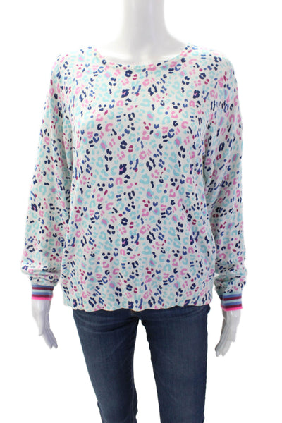 WISPR Womens Cotton Animal Printed Tight Knit Long Sleeve Sweater White Size L