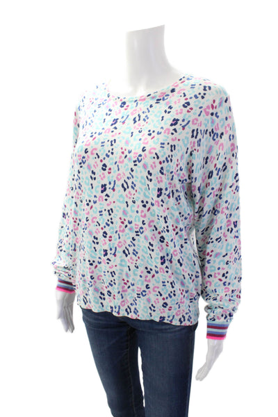 WISPR Womens Cotton Animal Printed Tight Knit Long Sleeve Sweater White Size L