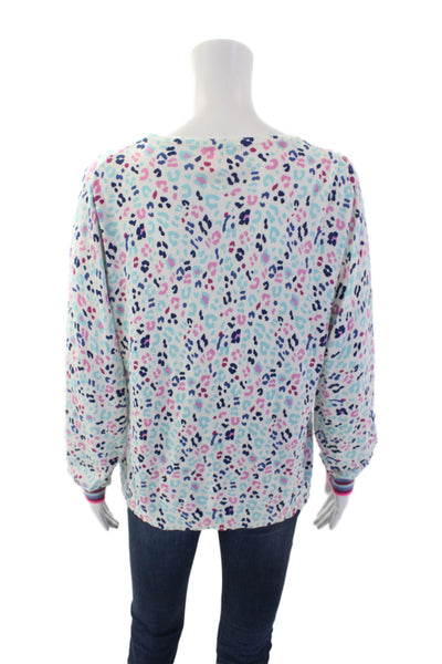 WISPR Womens Cotton Animal Printed Tight Knit Long Sleeve Sweater White Size L