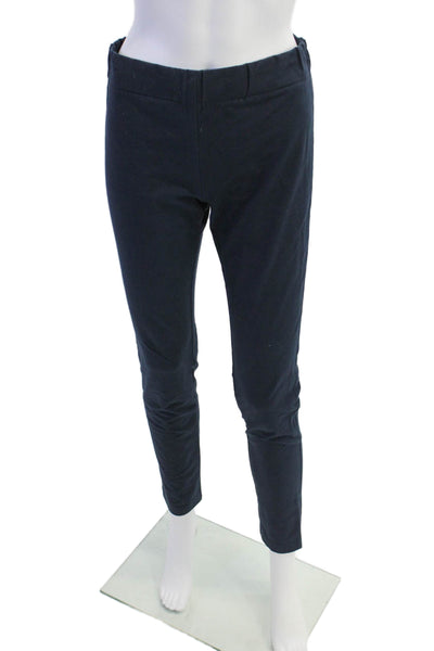 Joseph Womens Pull On High Rise Slim Leg Pants Navy Blue Cotton Size EUR 38