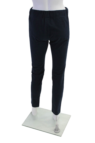 Joseph Womens Pull On High Rise Slim Leg Pants Navy Blue Cotton Size EUR 38
