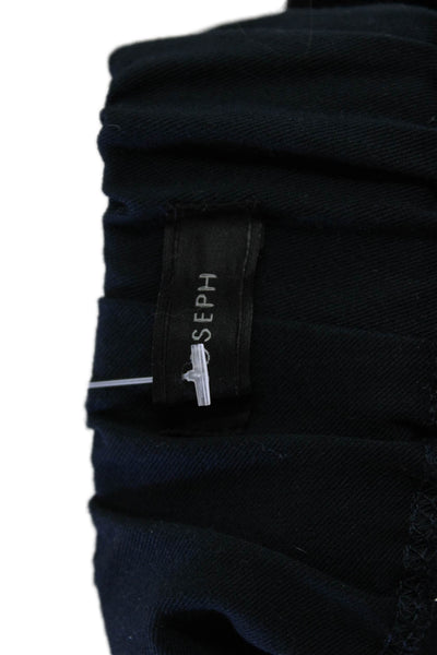 Joseph Womens Pull On High Rise Slim Leg Pants Navy Blue Cotton Size EUR 38